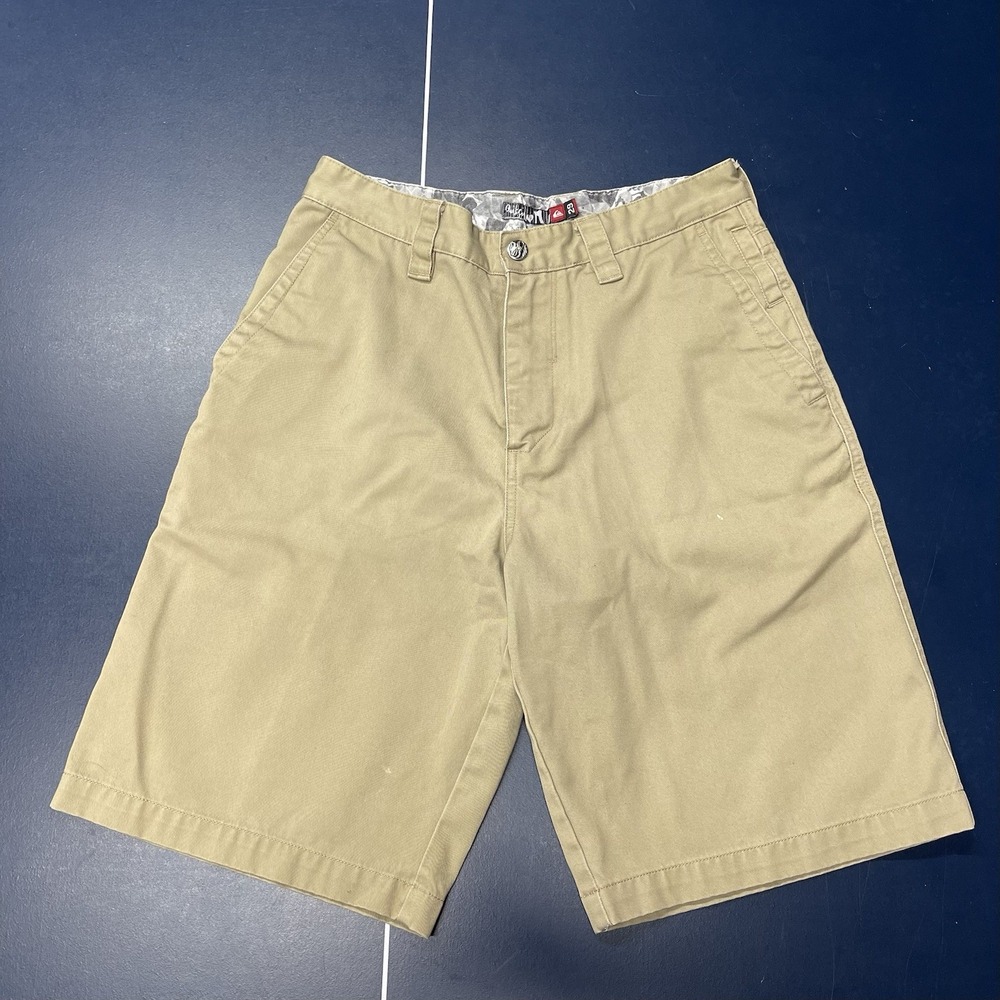 Vintage Y2K Quicksilver Surf Cargo Shorts Size 29 Khaki Tan Snap Pockets